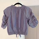 Habitual Joyce Gathered Yarn Dye Pinstripe Top Size Girls 16 Navy Blue Photo 7