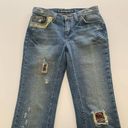 DKNY  Ludlow Cropped Boyfriend Fit Denim Pants Distressed Patches & Lace Jeans 2 Photo 1