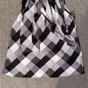 Nine West  Black and White Tie Front Bow Diamond Print Sleeveless Blouse Photo 3