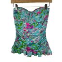 Lilly Pulitzer ‎ Carmen Ruffled Tankini Top in Bali Blue Sway This Way Swim Sz 4 Photo 1