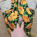 ZARA  Twist Neck Floral Halter Top Bodysuit Small Yellow Green Floral Sz M Photo 7