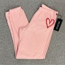 Wildfox  Sketchy Heart Knox Sweater Knit Jogger Pants Pink XS Elastic Waist Photo 0