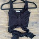 Illa Illa  crop top with tie front and button down design, black size small Photo 0