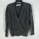 ASTR 𝅺 The Label Pleated Wrap Front Wool Blend Sweater Charcoal Gray NWT XS Photo 3