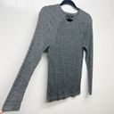 INC  Charcoal Ribbed Long Sleeve Stretch Women's Pullover Sweater Size XS Photo 4