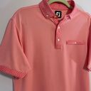 FootJoy  Pink Golf Polo Polkadot Short Sleeve Button Collar Size Medium Photo 1