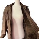 Vintage 70s Belted Winter Coat Hooded Cargo Parka Faux Fur Lined Chocolate Brown Size M Photo 2