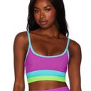 Beach Riot NEW  Eva Top Fluorescents Ribbed Colorblock Bralette Bikini Top XS Photo 6