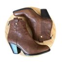 Stuart Weitzman  for Russell Bromley Hipgal Leather Zip Brown Booties Size 5 Photo 3