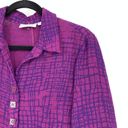 Habitat  Blouse Women's Size XS Popover Long Sleeve Shirt Grid Pattern Purple Photo 2