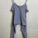 L'Academie L’academie Revolve Blue White Stripe Button Down Tank Tie Front Size Small Photo 11