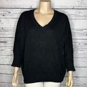 DKNY  Jeans NWT Size 14/16 Black Bead Embellished V-Neckline Pullover Sweater Top Photo 0