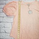 cupio  Womens Size Large Pink Short-Sleeve Eyelet Balloon Sleeve Blouse Photo 4