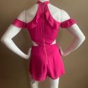 by the way. Hot Pink halter cold shoulder cut out romper sz XS  Photo 2