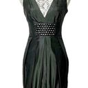 Bebe silk beaded bubble hem mini dress in black - size XS Photo 0