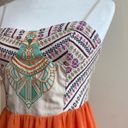 Flying Tomato  Boho Embroidered Bustier Corset Top Orange Summer Dress Small Photo 5