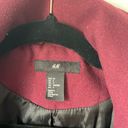 H&M Maroon Red Wool Blend Classic Pea Coat Mid Length Fitted Jacket size 4 Photo 1