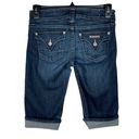 Hudson  SZ 27 Palerme Knee Cuffed Jean Shorts Stretch Low-Rise Button-Flap Blue Photo 3