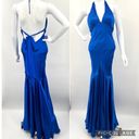 Cache  Blue Silk Mermaid Pageant Prom Gown Dress Photo 1