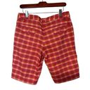 Slazenger  Women's Plaid Golf Shorts  Pink Orange Yellow Black Size 6 Bermuda Photo 2