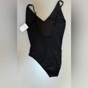 Beach Riot New  Womens Reese Black Ribbed V-Neck One Piece Swimsuit Size Large Photo 3