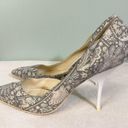 DKNY  Women's Gray Paisley Print Pointed Toe High Stiletto Heel Sandal Size 8 Photo 5