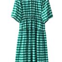 Max Mara Weekend  Green Gingham Check Cotton Midi Dress Photo 3