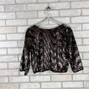 Endless Rose  Black and Gold Sequin Crop Top Size S Photo 3