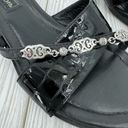 Brighton  Hayley sandals black croc patent leather wedge slip on slides size 7 Photo 4