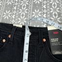 Levi's NWT Levi’s Ribcage Super High Rise Denim Shorts Frayed Hem Button Fly Black 24 Photo 9