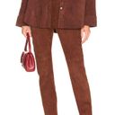 L'Academie  Brown Suede Leather Pants Size SMALL Tapered Designer Revolve NEW Photo 3