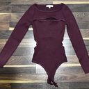 GUESS Women's Long Sleeve Liv Cut Out Rib Bodysuit Photo 3