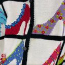 Vintage Y2K Colorful Beaded Heels Grandma Zip Up Sweater Vest SZ M Size M Photo 1