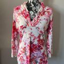 St. John  floral long sleeve blouse shirt soft comfy medium Photo 4