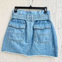 Frame  Dana High Waisted Belted Denim Paperbag Mini Skirt Blue Women 27 / US 4 Photo 4