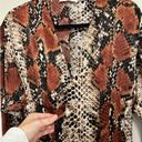 Mango  Snake Print Satin Button-Down Maxi Dress - Size 6 Photo 6