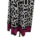 INC  Wrap Top Dress Black White Pink Geometric size S petite Photo 5