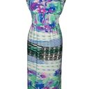 Roz & Ali  Plus Size Blue Green White Purple Striped Tie Dye Summer Maxi … Photo 0