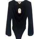 One Piece Band of the Free Black Metallic Cowl Neck  Bodysuit Women Sz S Photo 0