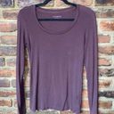 Caslon  Burgundy Long Sleeve Crew Neck T-Shirt Women's Size Medium Photo 0