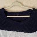 PaperMoon  Navy & White Chunky Oversized Sweater Photo 3