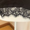 Hippie Chic  Black Tank with Lace Bottom Hem Photo 1