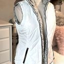 Free Country White Puffer Vest Reversible Charcoal Frosted Sherpa Zip Ski Jacket Womens Small Photo 1