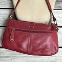 Stone Mountain  Red Pebbled Leather Shoulder Purse‎ Photo 0