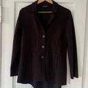 Eileen Fisher  Brown Merino Wool Button Jacket in Size Medium Petite Photo 0