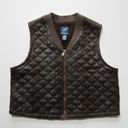 Studio Blue Women’s Brown Sleeveless Zip Up Quilted Vest M Photo 5