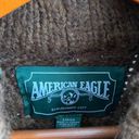 American Eagle Cable Knit Chocolate Brown Chunky Mock Neck Soft Sweater Size S Photo 2