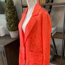 Alice + Olivia  Shanda Jacquard Satin Pajama Blazer Coral Orange Womens Small Photo 7