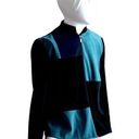 Jennifer Moore 90s Vintage  blue Color Blocked Patchwork Casual Light jacket 8P Photo 0