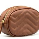 Quilted leather zipper belt pouch (NEW) Brown Photo 6